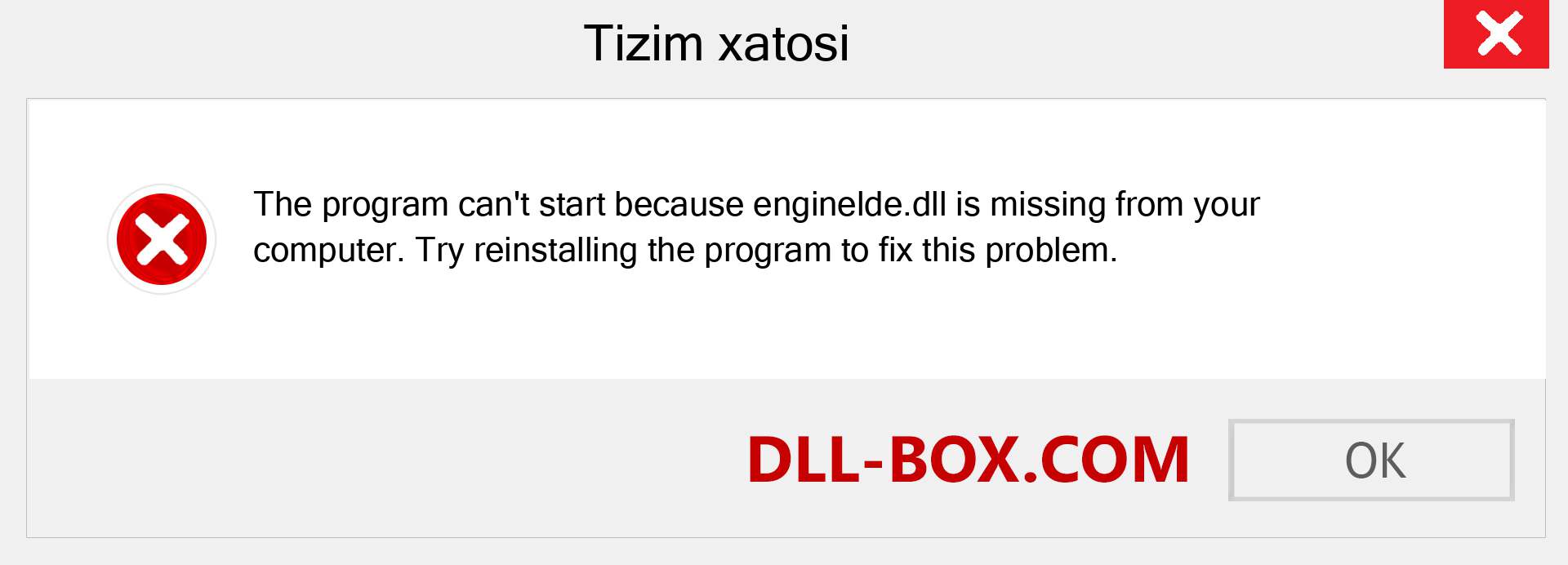 enginelde.dll fayli yo'qolganmi?. Windows 7, 8, 10 uchun yuklab olish - Windowsda enginelde dll etishmayotgan xatoni tuzating, rasmlar, rasmlar